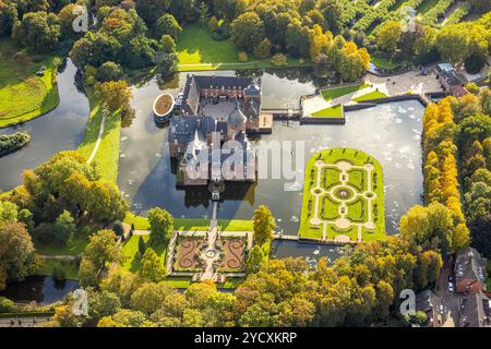 Luftbild, Schloss Wasserburg Anholt mit Schlosspark und Barockgarten, Wassergarten, Anholt, Isselburg, Nordrhein-Westfalen, Deutschland ACHTUNGxMINDESTHONORARx60xEURO *** Luftansicht, Schloss Wasserburg Anholt mit Schlosspark und Barockgarten, Wassergarten, Anholt, Isselburg, Nordrhein-Westfalen, Deutschland ATTENTIONxMINDESTHONORARx60xEURO Stockfoto