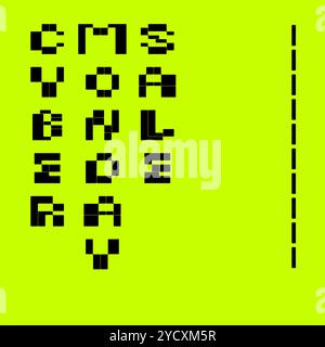 Cyber monday Banner im Retro-Arcade-Videospiel-Stil. Arcade-Typographie auf saurem lebendigen Farbhintergrund. Verkaufsbanner mit Kopierbereich. Stock Vektor