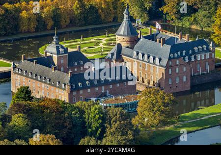 Luftbild, Schloss Wasserburg Anholt mit Wassergarten, Anholt, Isselburg, Niederrhein, Nordrhein-Westfalen, Deutschland ACHTUNGxMINDESTHONORARx60xEURO *** Luftansicht, Schloss Wasserburg Anholt mit Wassergarten, Anholt, Isselburg, Niederrhein, Nordrhein-Westfalen, Deutschland ATTENTIONxMINDESTHONORARx60xEURO Stockfoto