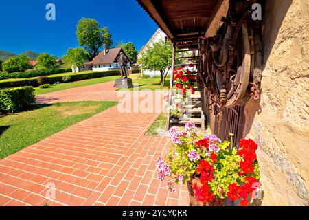 Dorf von Kumrovec und Josip Broz Tito Geburtshaus anzeigen Stockfoto