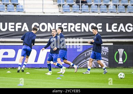 Gent, Belgien. Oktober 2024. Gents Sven Kums wurde vor einem Fußballspiel zwischen der belgischen KAA Gent und dem norwegischen Molde FK am Donnerstag, den 24. Oktober 2024, in Gent am zweiten Tag der Gruppenphase des UEFA Conference League-Turniers gezeigt. BELGA FOTO TOM GOYVAERTS Credit: Belga Nachrichtenagentur/Alamy Live News Stockfoto