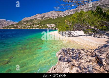 Idyllischen Strand Punta Rata in Brela Blick Stockfoto