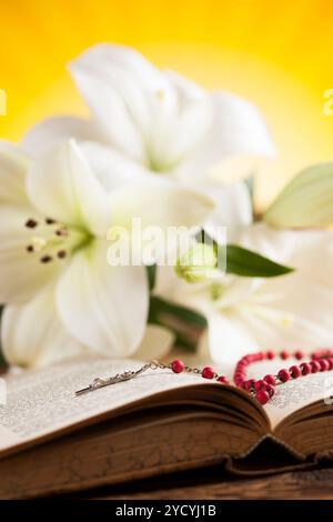 Bibel, Eucharistie, Sakrament der Gemeinschaft Hintergrund Stockfoto