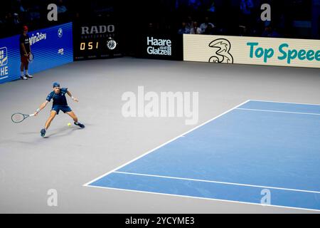 ALEX DE MINAUR (aus) (im Bild) im Match gegen FLAVIO COBOLLI (ITA) bei der ATP World Tour, erste Bank Open in der Wiener Stadthalle. Stockfoto