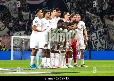 Frankfurt, Deutschland. Oktober 2024. Teamfoto Eintracht Frankfurt, GER, Eintracht Frankfurt gegen Rigas FS, Fussball, UEFA Europa League, 3. Spieltag, Spielzeit 2024/25, 24.10.2024. Foto: Eibner-Pressefoto/Florian Wiegand Credit: dpa/Alamy Live News Stockfoto