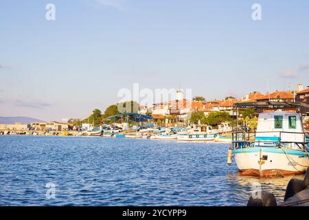 Panorama der Altstadt von Nessebar, Bulgarien. Nessebar ist eine alte Stadt Stockfoto