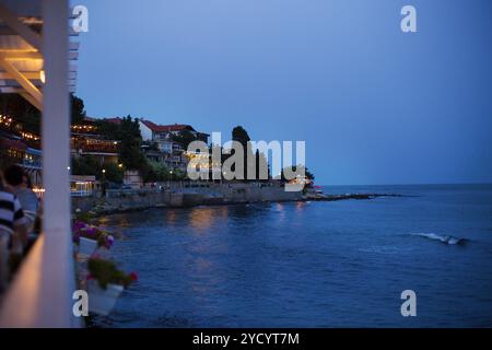 Wunderschöne Altstadt von Nessebar Sommernacht Stockfoto