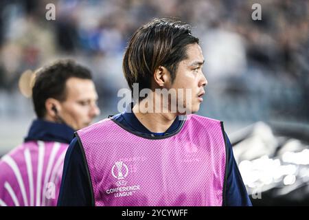 Gent, Belgien. Oktober 2024. Gent's Atsuki Ito wurde während eines Fußballspiels zwischen der belgischen KAA Gent und dem norwegischen Molde FK am Donnerstag, den 24. Oktober 2024, in Gent am zweiten Tag der Gruppenphase des UEFA Conference League-Turniers gezeigt. BELGA FOTO TOM GOYVAERTS Credit: Belga Nachrichtenagentur/Alamy Live News Stockfoto