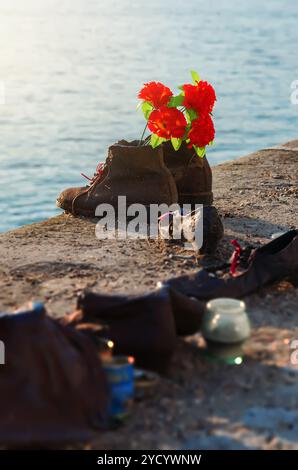 Erinnerungsschuhe auf der Donau Stockfoto