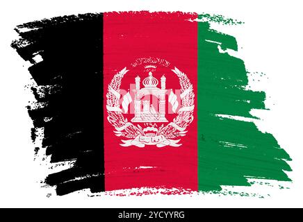 Afghanische Flagge Farbspritzer Pinselstrich Stockfoto