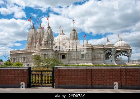 BAPS Shri Swaminarayan Mandir, London, Großbritannien Stockfoto