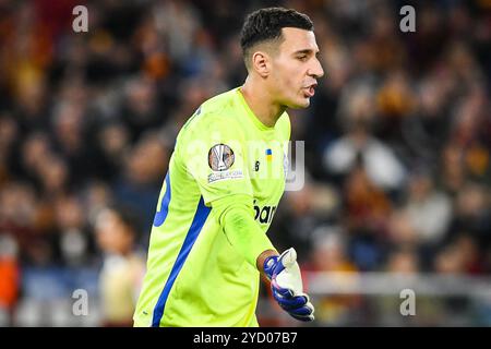 Rom, Italien, Italien. Oktober 2024. Ruslan NESHCHERET von Dynamo Kyiv während des Spiels der UEFA Europa League, League Phase MD3 zwischen AS Roma und Dynamo Kyiv im Stadio Olimpico am 24. Oktober 2024 in Rom. (Kreditbild: © Matthieu Mirville/ZUMA Press Wire) NUR REDAKTIONELLE VERWENDUNG! Nicht für kommerzielle ZWECKE! Stockfoto