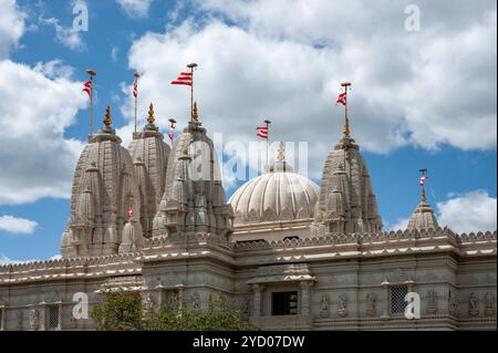 BAPS Shri Swaminarayan Mandir, London, Großbritannien Stockfoto