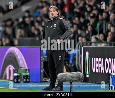 Craig Harrison Cheftrainer der New Saints während des UEFA Conference League-Spiels The New Saints gegen Astana in New Meadow, Shrewsbury, Großbritannien, 24. Oktober 2024 (Foto: Cody Froggatt/News Images) Stockfoto