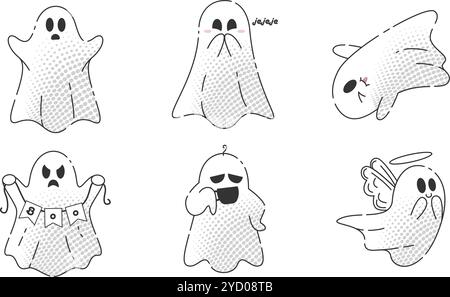 Piratengeist und Teufelsgeist Halloween-Muster, Vektor Stock Vektor