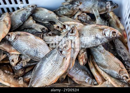 Lecker verschiedenen getrockneten Fisch bereit zum Verkauf an der Farmers Market Stockfoto