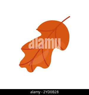 Orangefarbenes Herbstblatt auf weißem Hintergrund. Vektorabbildung Stock Vektor