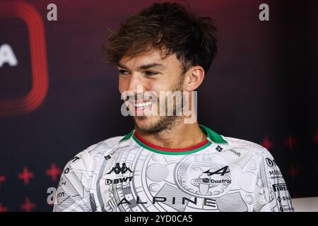 Mexiko-Stadt, Mexiko. Oktober 2024. GASLY Pierre (fra), Alpine F1 Team A524, Portrait Pressekonferenz während der Formel 1 Gran Premio de la Ciudad de Mexico 2024, 20. Runde der Formel 1 Weltmeisterschaft 2024 vom 25. Bis 27. Oktober 2024 auf dem Autodromo Hermanos Rodriguez, Mexiko-Stadt - Foto Eric Alonso/DPPI Credit: DPPI Media/Alamy Live News Stockfoto