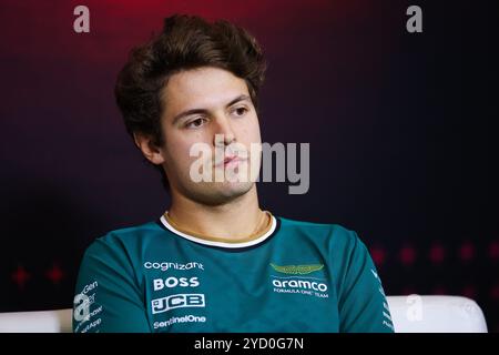 Mexiko-Stadt, Mexiko. Oktober 2024. DRUGOVICH Felipe (BH), Reservefahrer des Aston Martin F1 Teams, Portrait-Pressekonferenz während der Formel 1 Gran Premio de la Ciudad de Mexico 2024, 20. Runde der Formel 1 Weltmeisterschaft 2024 vom 25. Bis 27. Oktober 2024 auf dem Autodromo Hermanos Rodriguez in Mexiko-Stadt, Mexiko - Foto Eric Alonso/DPPI Credit: DPPI Media/Alamy Live News Stockfoto