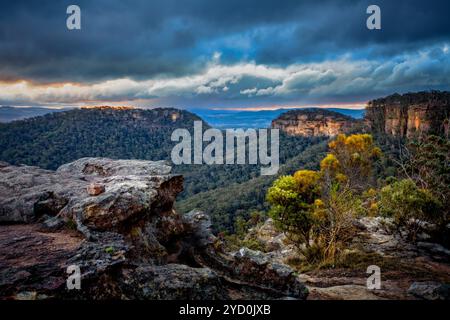 Starke Winde und Sturm über den Blue Mountains Stockfoto