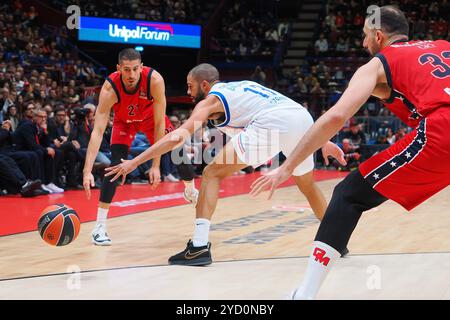 Diego Flaccadori (EA7 Emporio Armani Olimpia Milano) während der EA7 Emporio Armani Milano gegen Anadolu Efes Istanbul, Basketball Euroleague Spiel in Mailand, Italien, 24. Oktober 2024 Stockfoto