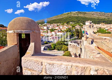 Blick von der Stadtmauer von Dubrovnik Stockfoto