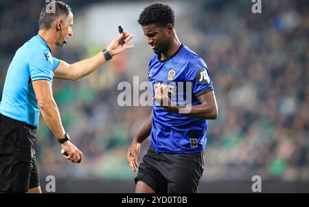 UNGARN, BUDAPEST, Ferencvaros TC gegen OGC Nizza - UEFA Europa League 2024/2025 24. Oktober 2024 in Budapest, Ungarn: UEFA Europa League Spiel zwischen Ferencvaros und Nizza in der Groupama Arena an. Stockfoto