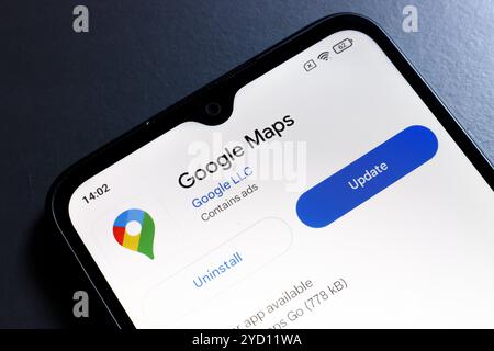 24. Oktober 2024, Portugal. In dieser Abbildung wird das Google Maps App-Logo auf einem Smartphone-Bildschirm angezeigt Stockfoto