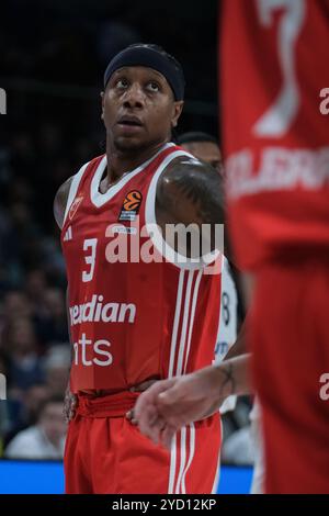 Madrid, Spanien. Oktober 2024. Isaiah Canaan von Real Madrid während des Turkish Airlines EuroLeague Spiels zwischen Real Madrid und Crvena Zvezda Belgrad am 24. Oktober 2024 im Wizink Center in Madrid Spanien Credit: SIPA USA/Alamy Live News Stockfoto