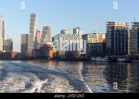 Blick vom Thames Clipper Boat London Stockfoto