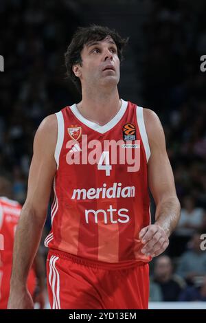 Madrid, Spanien. Oktober 2024. Milos Teodosic von Real Madrid während des Turkish Airlines EuroLeague Spiels zwischen Real Madrid und Crvena Zvezda Belgrad am 24. Oktober 2024 im Wizink Center in Madrid Spanien Credit: SIPA USA/Alamy Live News Stockfoto