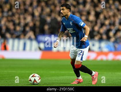 Glasgow, Großbritannien. Oktober 2024. Jeft der Rangers während des Spiels der UEFA Europa League im Ibrox Stadium, Glasgow. Der Bildnachweis sollte lauten: Neil Hanna/Sportimage Credit: Sportimage Ltd/Alamy Live News Stockfoto