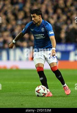 Glasgow, Großbritannien. Oktober 2024. Jeft der Rangers während des Spiels der UEFA Europa League im Ibrox Stadium, Glasgow. Der Bildnachweis sollte lauten: Neil Hanna/Sportimage Credit: Sportimage Ltd/Alamy Live News Stockfoto