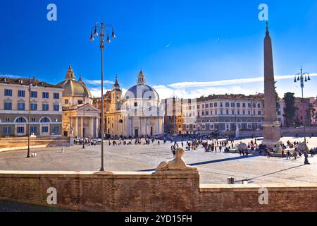 Piazza del Popolo oder Platz der Völker im ewigen Blick auf Rom Stockfoto