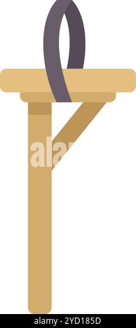 Einfache hölzerne Schilderpfosten mit hängendem Schild, das Ihnen zeigt, wie Sie Ihren eigenen Text einfügen können Stock Vektor