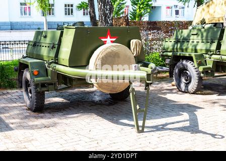 Mobile metall Militär Küche Herd Soldaten zu füttern Stockfoto