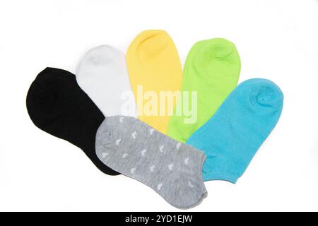 Damensocken isoliert auf weißem Hintergrund. Kleidung für Beine. Stockfoto