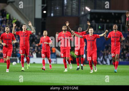 Glasgow, Großbritannien. Oktober 2024. Rangers FC spielte gegen FCSB im Ibrox-Stadion in der Liga der UEFA European League. Das Finale war Rangers 4:0 FCSB. Die Tore wurden von T. Lawrence 10 Minuten, V. Cerny 31 Minuten und 55 Minuten, M Igamane 71 Minuten erzielt. Quelle: Findlay/Alamy Live News Stockfoto