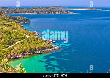 Blick auf die Küste des Archipels von Dubrovnik in der Nähe von Cavtat Stockfoto