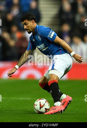 Glasgow, Großbritannien. Oktober 2024. Jefté von den Rangers während des Spiels der UEFA Europa League im Ibrox Stadium, Glasgow. Der Bildnachweis sollte lauten: Neil Hanna/Sportimage Credit: Sportimage Ltd/Alamy Live News Stockfoto