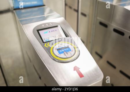 Begeben Sie sich zum Bahnhof Seoul am Incheon International Airport in Incheon, Südkorea. Oktober 2024. Stockfoto