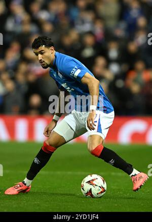 Glasgow, Großbritannien. Oktober 2024. Jefté von den Rangers während des Spiels der UEFA Europa League im Ibrox Stadium, Glasgow. Der Bildnachweis sollte lauten: Neil Hanna/Sportimage Credit: Sportimage Ltd/Alamy Live News Stockfoto