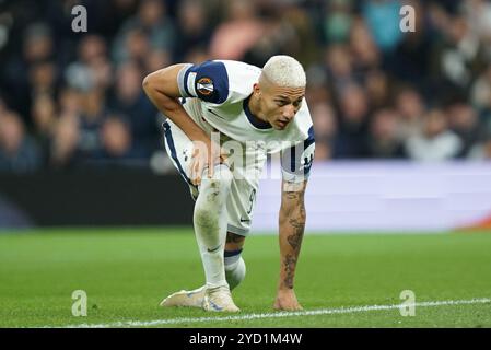 London, Großbritannien. Oktober 2024. Richarlison von Tottenham Hotspur FC gegen AZ Alkmaar UEFA Europa League Runde 1 Spiel im Tottenham Hotspur Stadium, London, England, Großbritannien am 24. Oktober 2024 Credit: Every Second Media/Alamy Live News Stockfoto