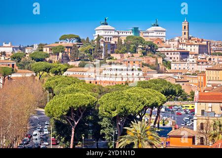 Die Ewige Stadt Rom Sehenswürdigkeiten eine Dächer auf die Skyline, Hauptstadt von Italien Stockfoto