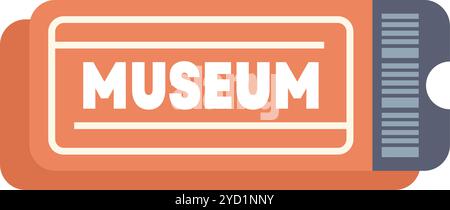 Einfaches Symbol eines orangen Museums, das Zugang zu Kunst und Geschichte gewährt Stock Vektor