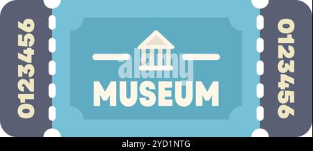 Eintrittskarte für das blaue Museum gewährt Zugang zu Kunst und Geschichte Stock Vektor