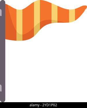 Windsocken flattern im Wind und zeigen Windrichtung und -Stärke an Stock Vektor