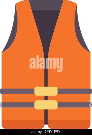 Orangefarbene Rettungsweste für Sicherheit auf dem Wasser, Auftrieb und Ertrinkungsgefahr Stock Vektor
