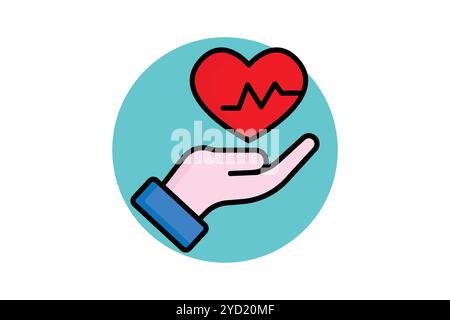 Symbol „Gesundheit“. Symbolstil für farbige Umrisse. Symbol für medizinische Geräte. Vektor-Illustration für Integritätselemente Stock Vektor