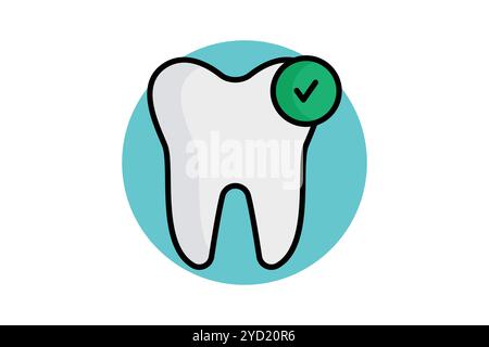 Zahnikone. Symbolstil für farbige Umrisse. Symbol für medizinische Geräte. Vektor-Illustration für Integritätselemente Stock Vektor